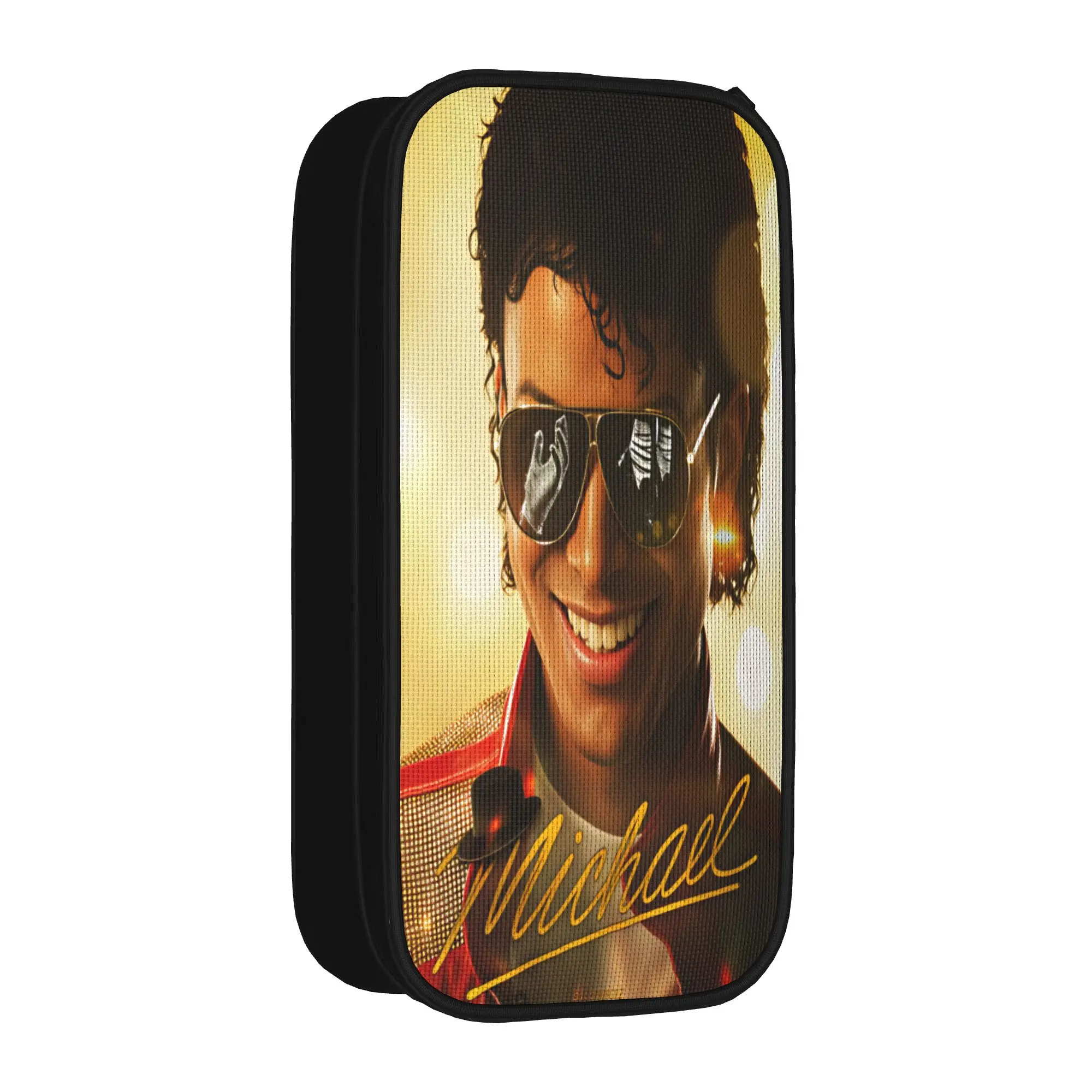 Michael Jackson Pencil Case  Big Pencil Box Girls Boys Double Layer Lovely School Pencil Cases Design Stationery Organizer