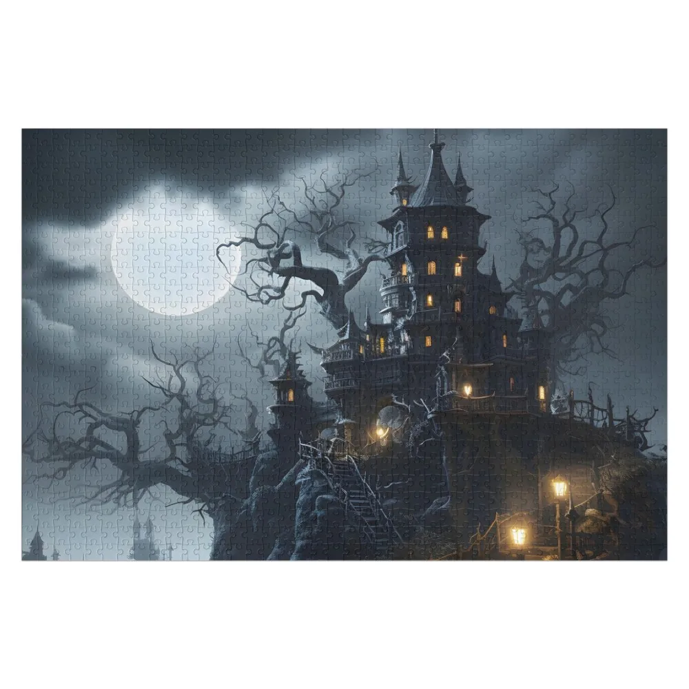 Halloween Haunted House Jigsaw Puzzle Wooden Decor Paintings Wooden Adults Game Children Personalized Baby Toy Puzzle