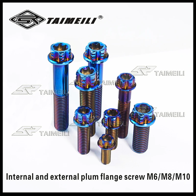 TAIMEILI śruba tytanowa, śruba kołnierzowa z łbem Torx M6M8M10x15/2025/3035/40/55/60/70mm gwint skok 1.25/1,5 hamulce motocyklowe