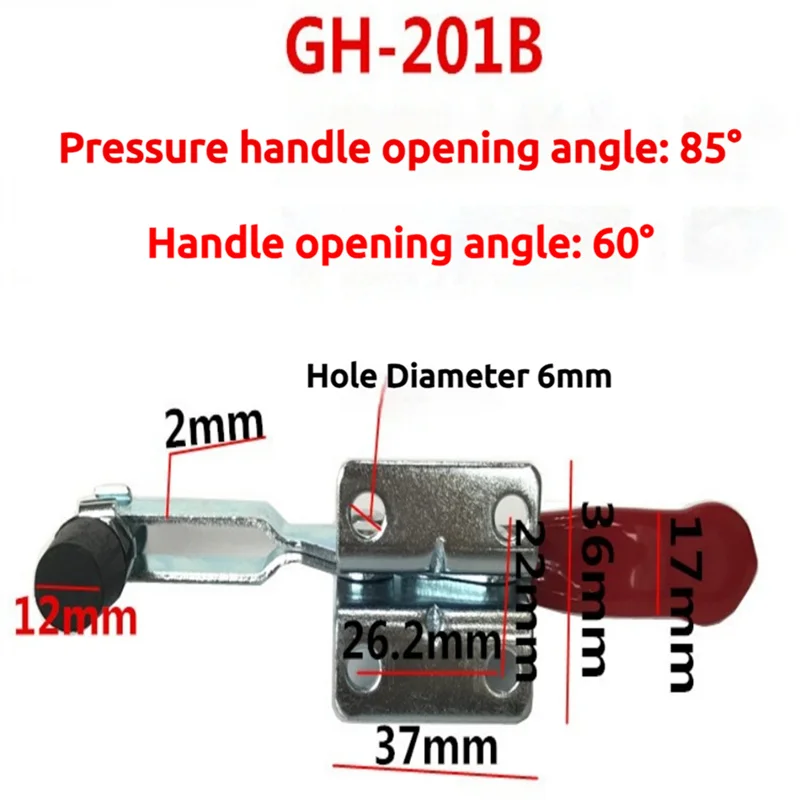 4PCS GH-201B Toggle Clamp 90กก.Quick ReleaseแนวนอนClampsล็อคLever Fastenerมือเครื่องมือไม้คลิปเครื่องมือ