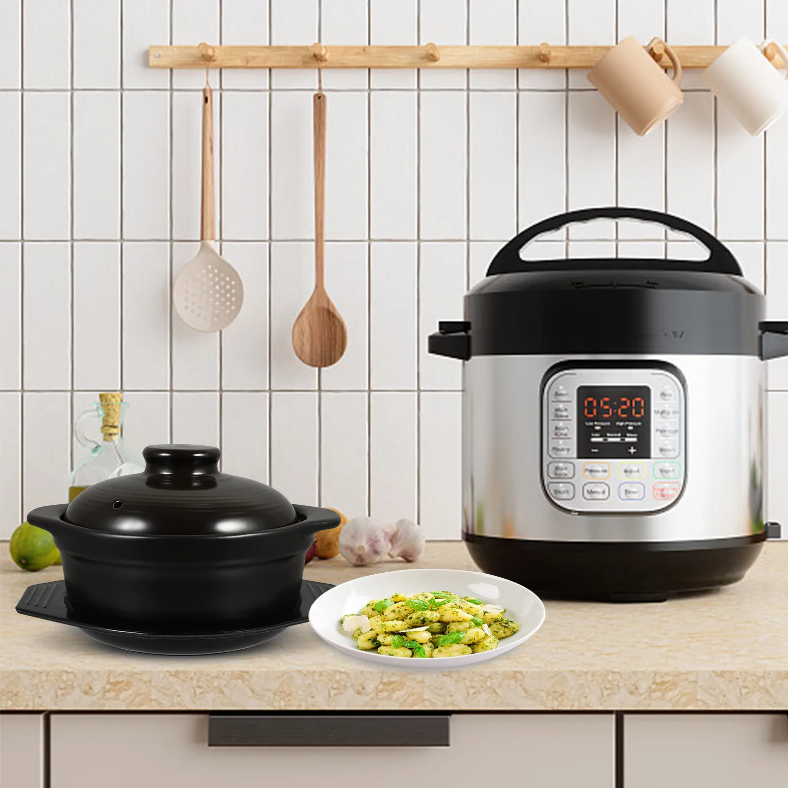 

1Set Ceramic Cooking Pot Heat Resistant Casserole Dish for Oven Stovetop Baking Stewing Slow Cooking Meal Prep Home Kitchen