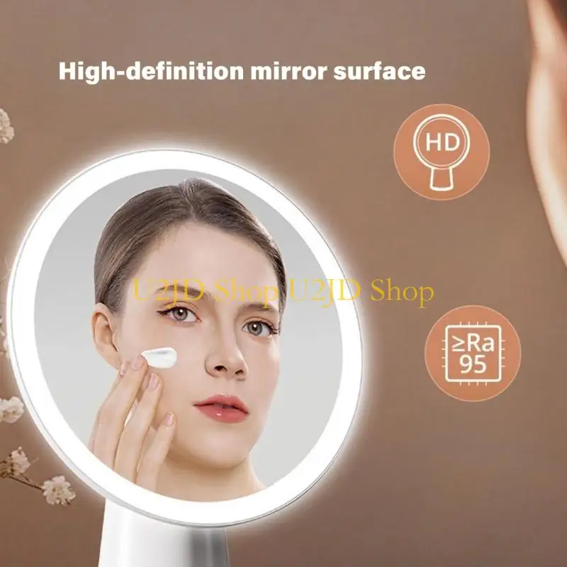 U2JD Touch Sensitive Dimmable LED Cosmetic Mirror Side Rotation Wireless Operation