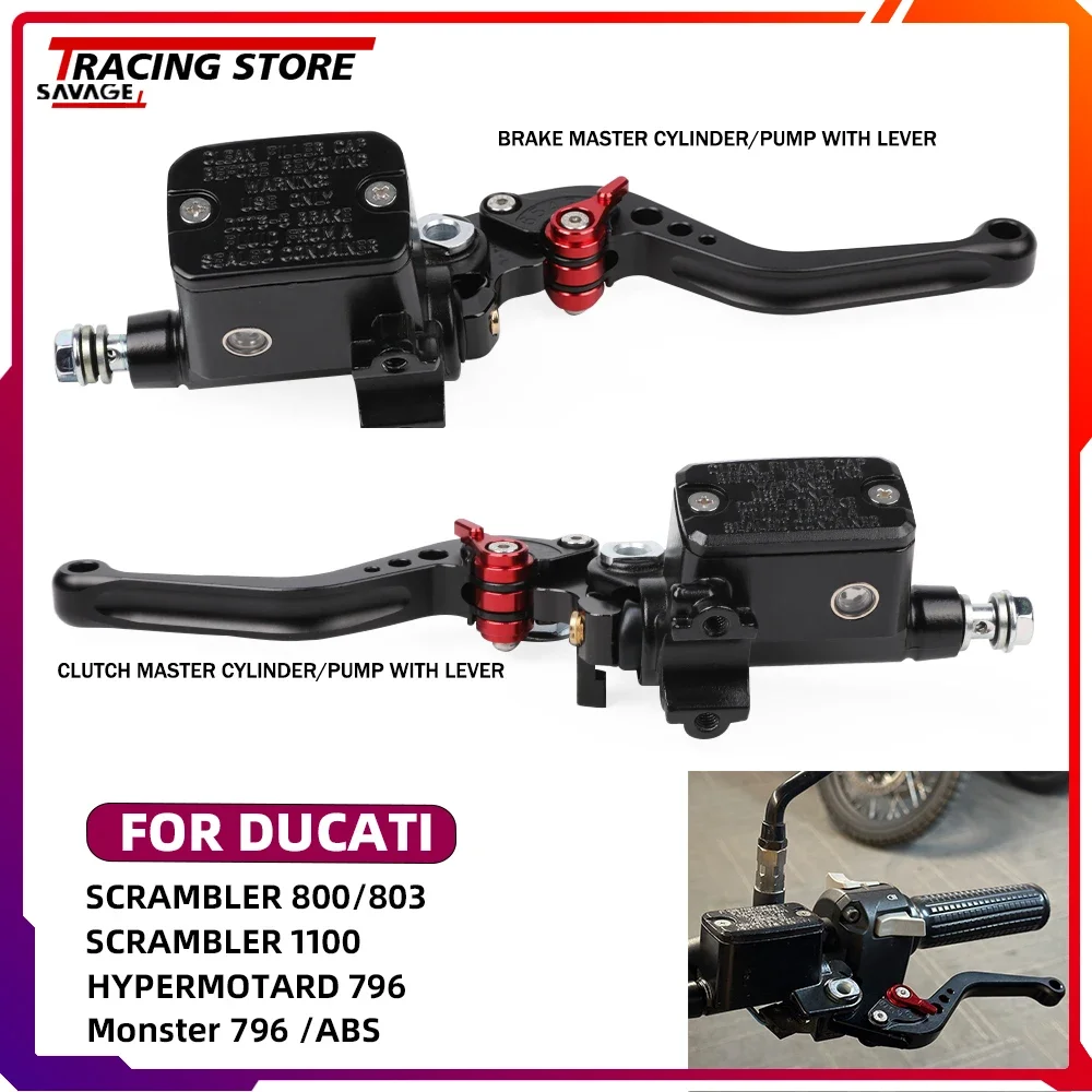 

Brake Clutch Master Cylinder Pump With Lever For Ducati DesertX 950 Monster 659 696 795 Hypermotard 796 Scrambler 110 800/803