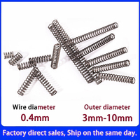 10Pcs 0.4mm Wire, Spring Steel Micro Small Compression Spring, 3/4/5/6/7/8/9/10mm OD & 5mm-50mm Free Length - Customizable