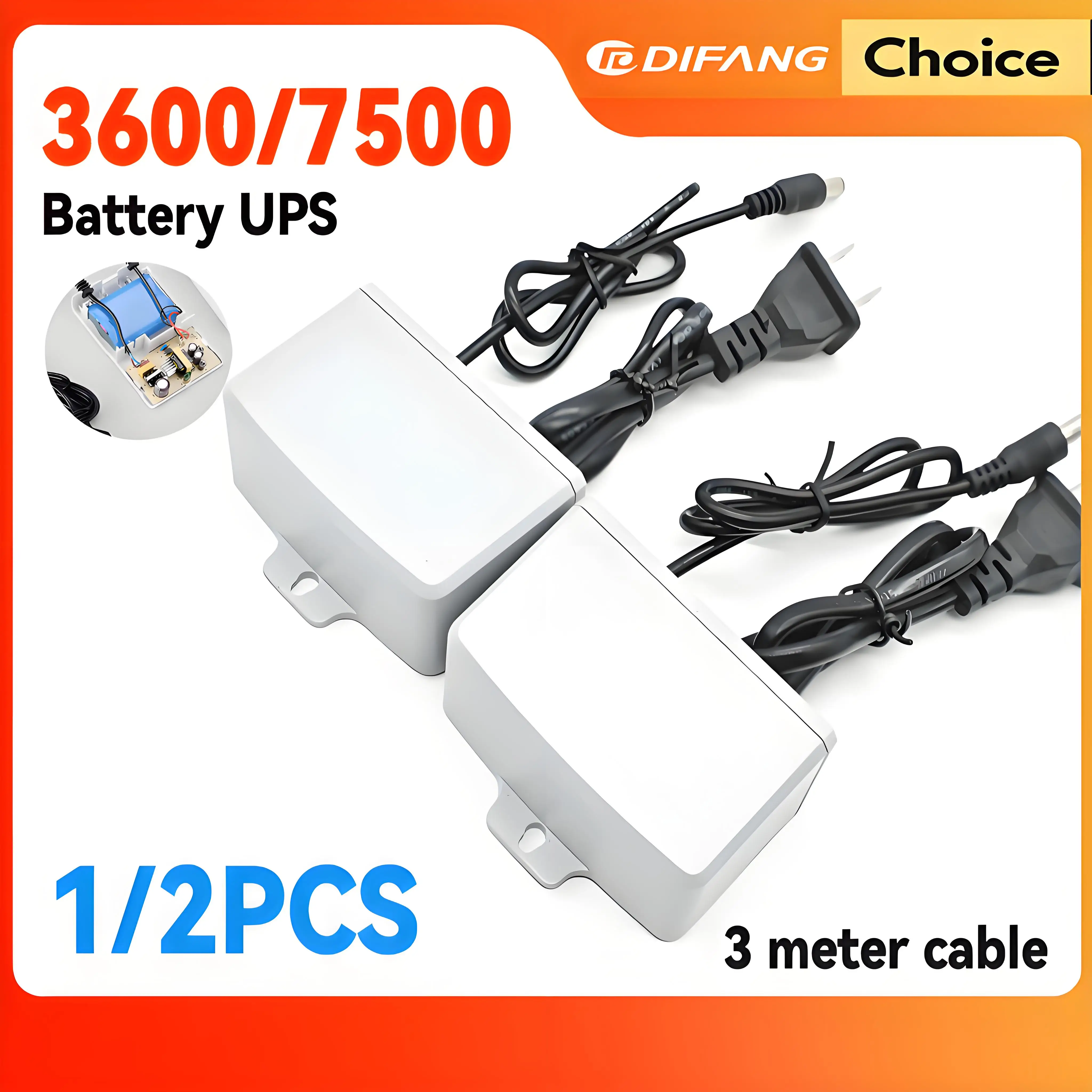 Security Protection WiFi Cam Special Power Cable With Battery UPS Power 24H Power Outage Continuity System DC12V UPS Outdoor
