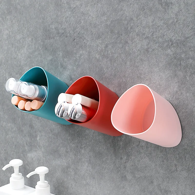 Punch free Wall Mount Storage Rack Small Shelf Remote Control Air Conditioner Storage Case Phone Holder Container Bath Kitchen