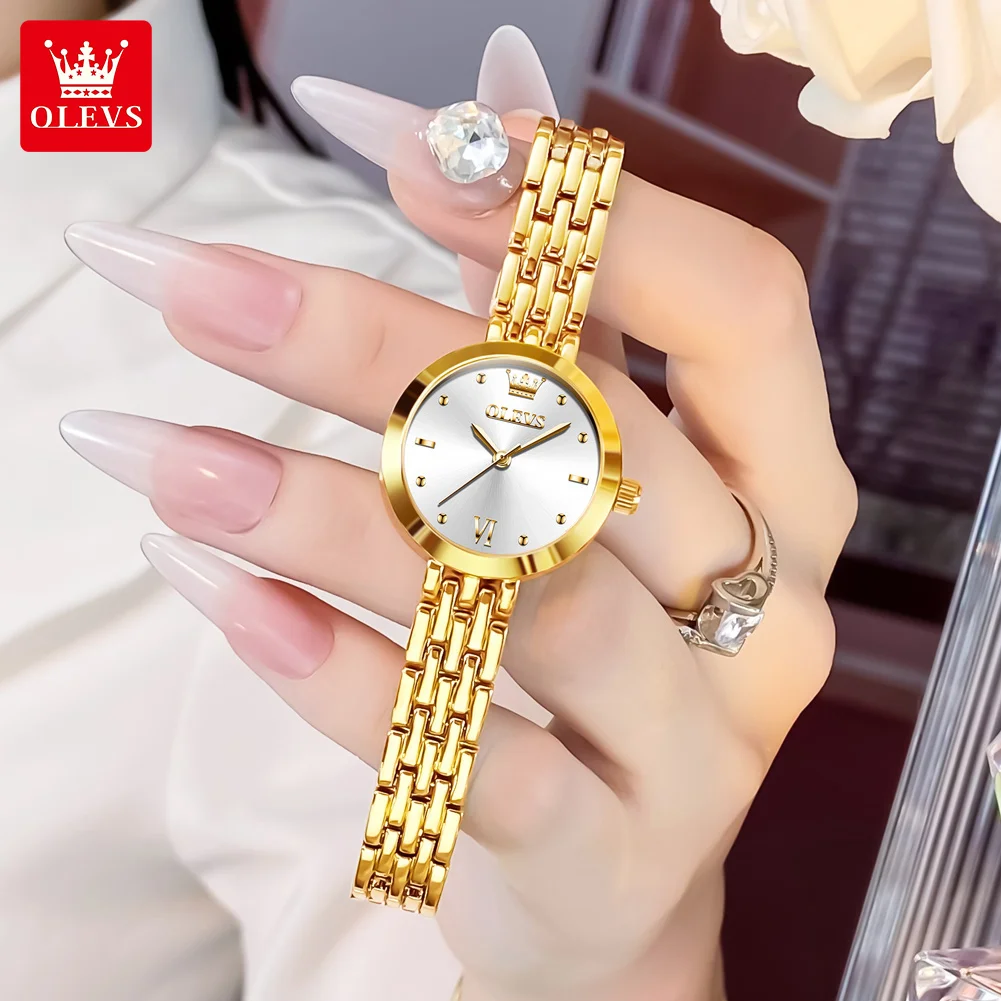 OLEVS Original Fashion Quartz Watch for Women Waterproof Ladies Wristwatch Stainless Steel Strap Bracelet Luxury Women's Watches