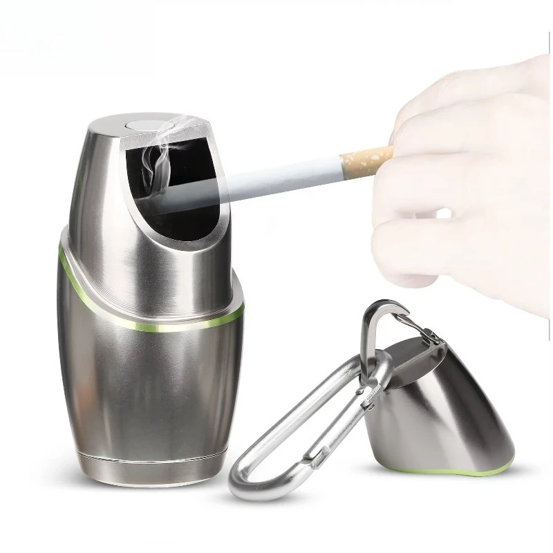 Boom fishing aluminum cigar automatic magnetic metal ashtray cigarette pocket car ashtray discarded bait storage