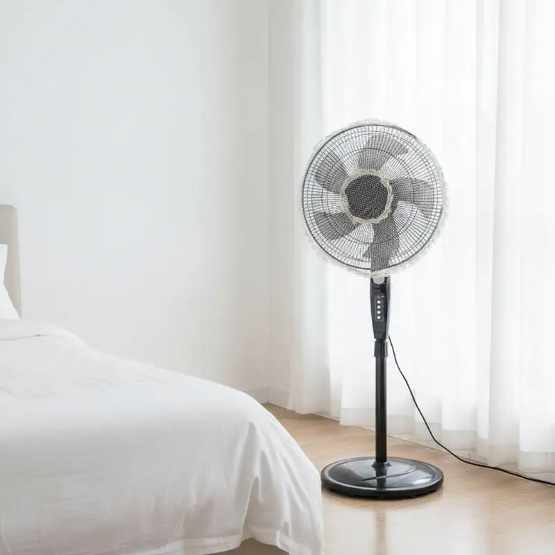 Fan Dust Cover Anti-Pinch Hand 40/45cm Washable Dustproof Mesh Net Safety Guard for Home Bedroom Desktop Fan