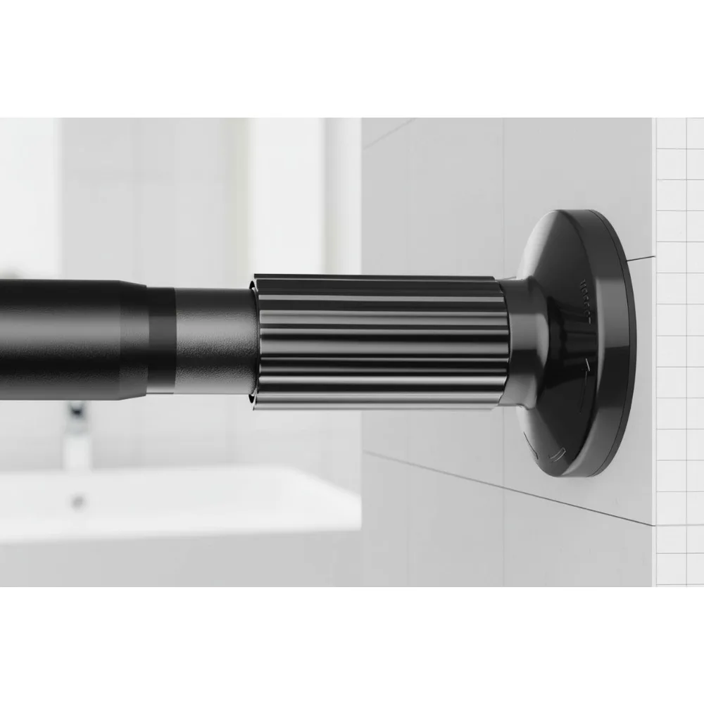 

Adjustable Spring Tension Curtain Rod 51-166 Inch, No-Drill Heavy Duty Shower Rod for Patio Window Bathroom