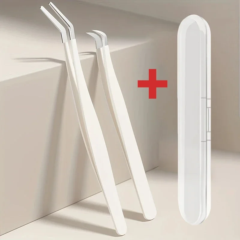 1/2/4 個まつげピンセットステンレス鋼超硬ピンセット高精度帯電防止ピンセットまつげエクステンションツール