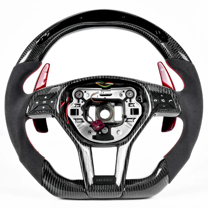 

100% Real Carbon Fiber Steering Wheel For Mercedes Benz W176 W204 W205 W213 CLA GLC GLE450 C63 C450 E63 A45 A250 Customized