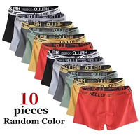 Random 10Pcs Men's Underwear Fashion High Stretch Boxer Shorts Breathable Soft Men's Shorts Comfortable Plus SizeL-4XL