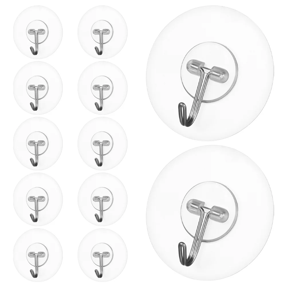 

10pcs Non-marking Wall Hooks Sturdy Adhesive Hanging Strong Decorative Hooks for Bathroom Towel Storage Organizer Heavy Duty