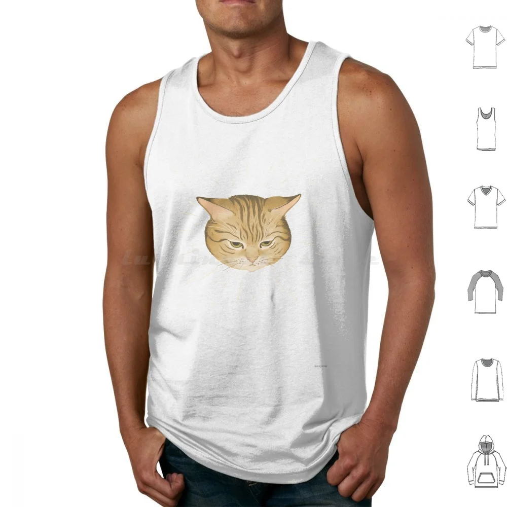 Mood Tank Tops Vest Sleeveless Kitten Cat Mood Funny Cat Lady Cats Animal Pet Happy Kitty Tabby Furry Fluffy Curious