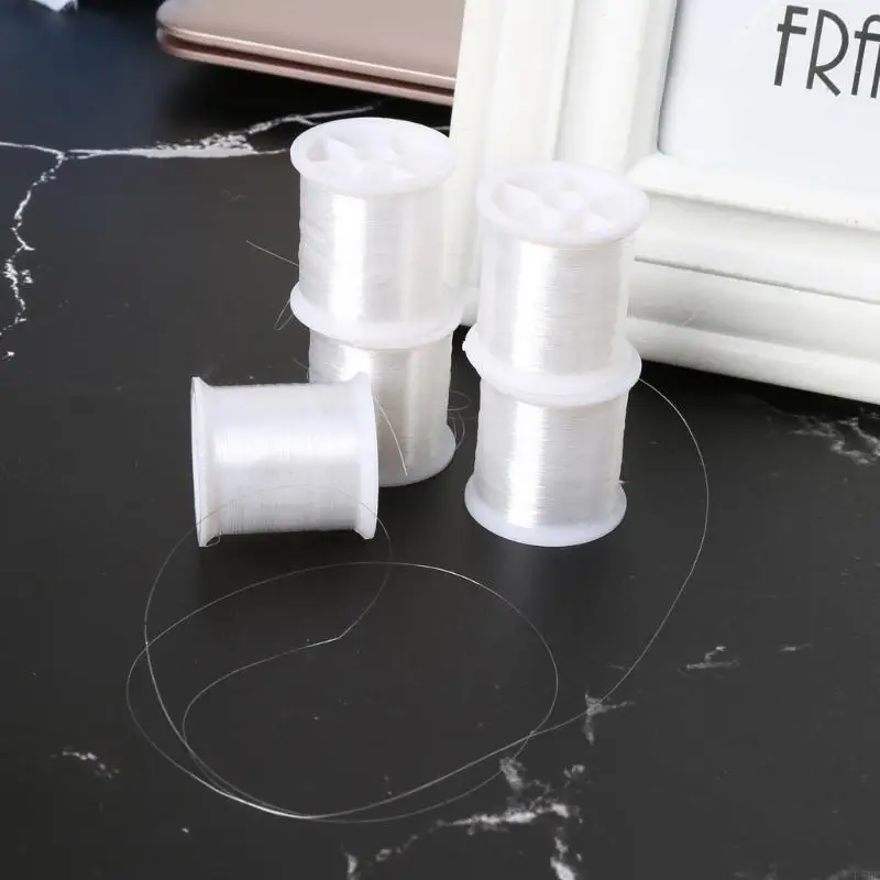

P9FE 100m/Roll Clear Fishing Line Transparent Nylon Sewing Thread Nylon Thread Beading Cords String for Party Balloon Decor
