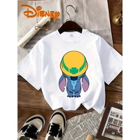 Disney Star Baby Lilo and Stitch Pattern Women's T-shirt Casual Fashion Cotton Women's T-shirt Fun Women's Loose O-neck T-shirt