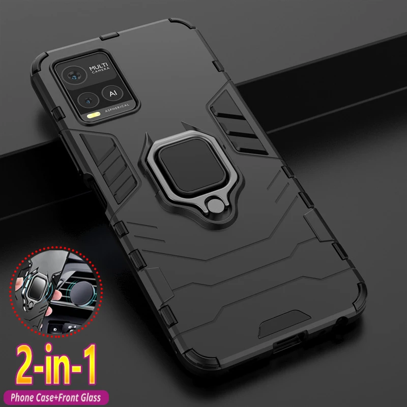 For VIVO Y21 Y21S Phone Case Armor Shockproof Holder Cover for Vivo Y11S Y12S Y15S Y15A Y20 Y20S Y31 2021 Y51 Y33S Y53S 4G Coque