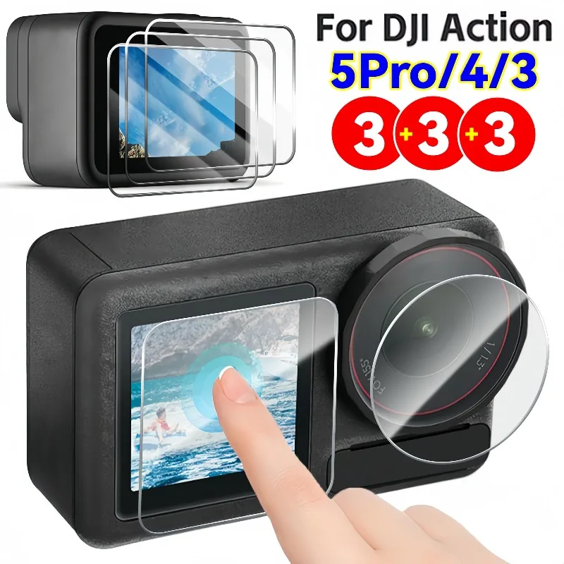 

Стеклянная пленка для DJI Osmo Action 5 Pro 4 3, ультра-прозрачное закаленное стекло 9H, противоударная защитная пленка для экрана, защитные пленки