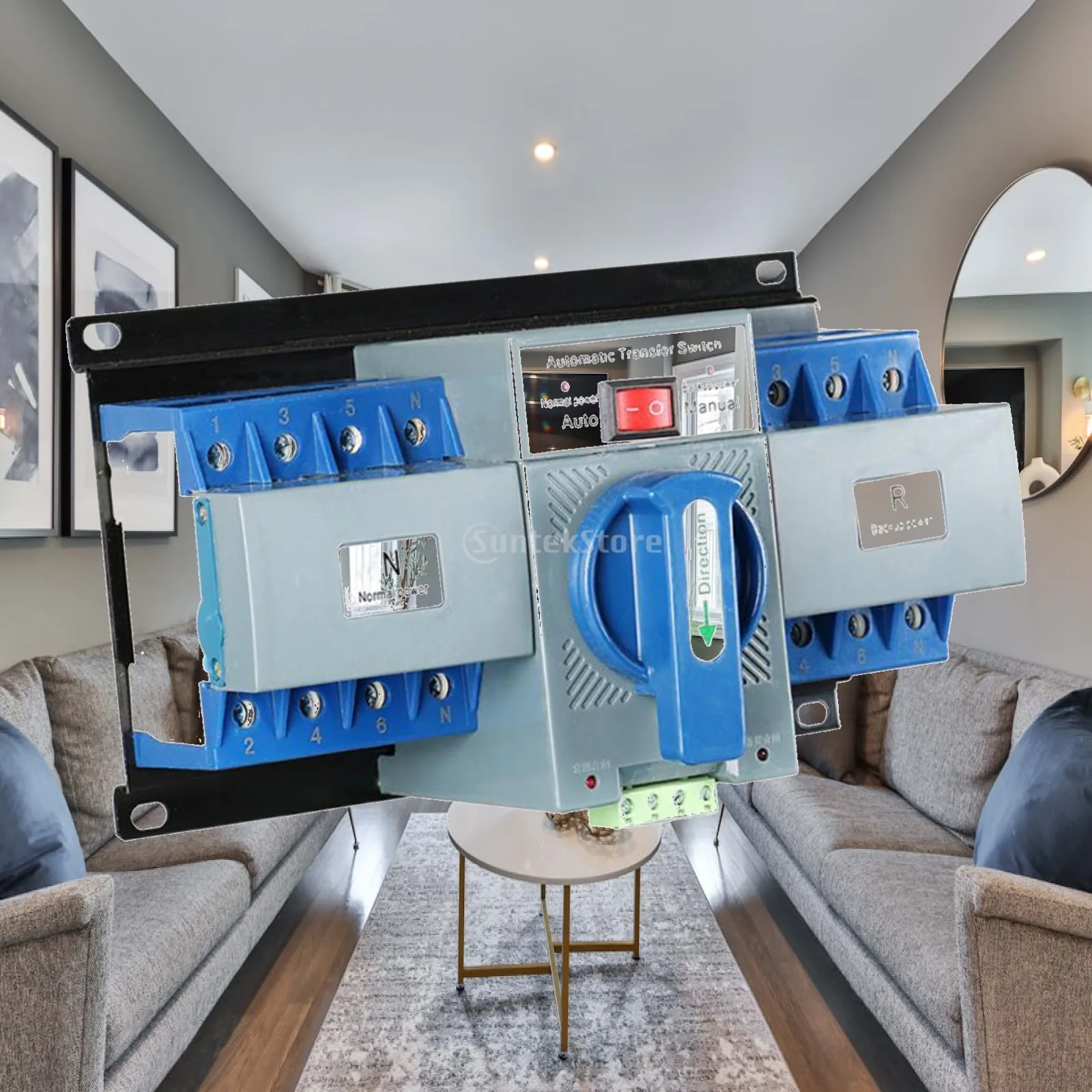 Automatic Transfer Switch Dual Power 400V ATS Switch Wear Resistant Changeover Device for Home Commercial Backup
