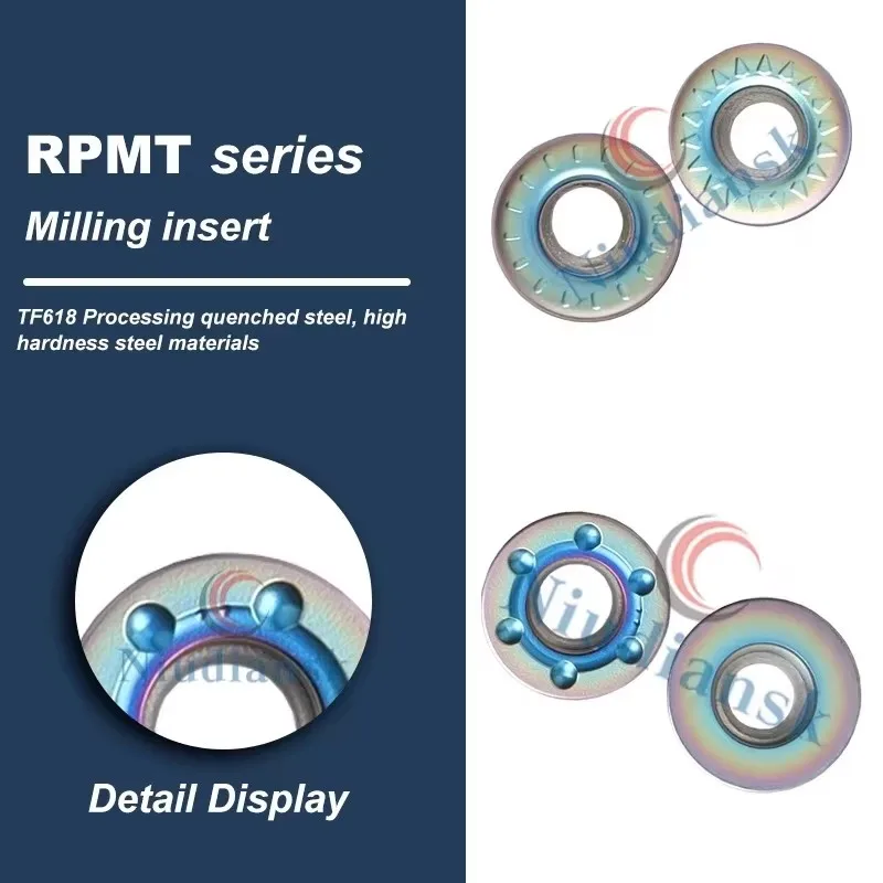 DESKAR Arc Milling Blade RPMT10T3MOE-JS 1204MO-TT RDHX12T3MOT Colorful Milling Blade SDMT120512-PH TF618 Fast Feed Milling Blade