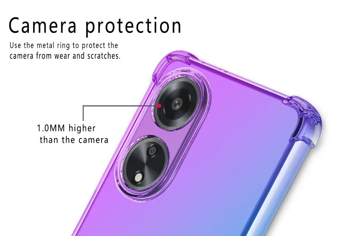 Custodia in TPU colorato sfumato flessibile per OPPO A80 A79 A3 Pro 5G A38 A18 A98 A78 A60 A40m A77 copertura protettiva Airbag Funda Capa