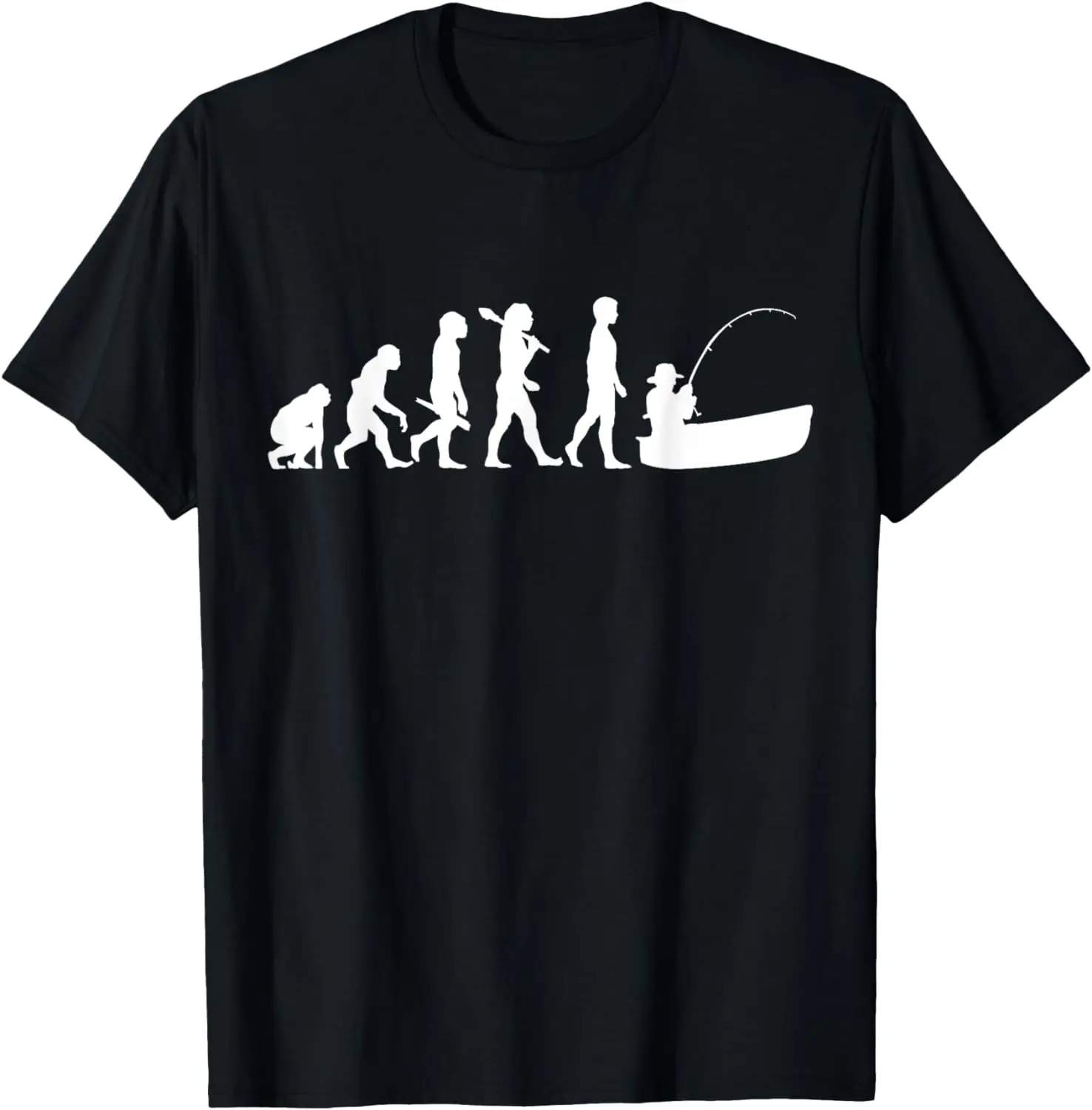 

Fishing Boat Lake Sea Fisher Evolution Funny Gift T-Shirt