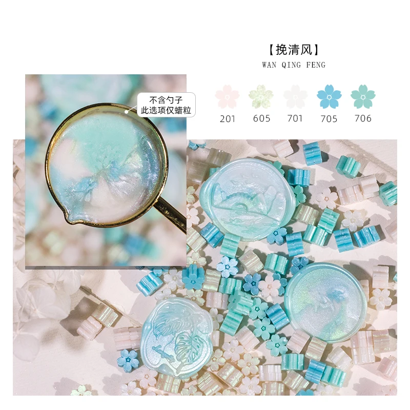 Gemengde Kleur Glitter Sakura Lakzegel Stempel Kralen DIY Gift Envelop Huwelijksuitnodiging Oude Zegel Wax Stempel Maken Gereedschap