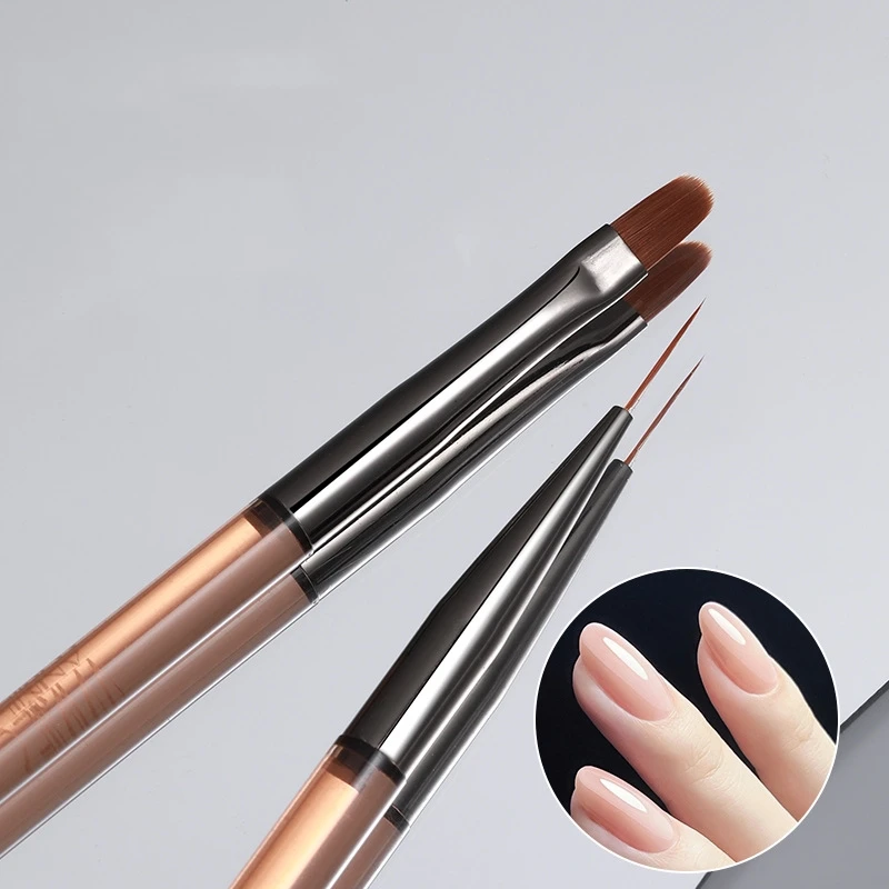 

Ручка для рисования маникюра, металлическая кисть для наращивания УФ-гелем, кисть для рисования, инструмент, плоская ручка для дизайна ногтей для маникюрного салона, профессиональный дизайн ногтей