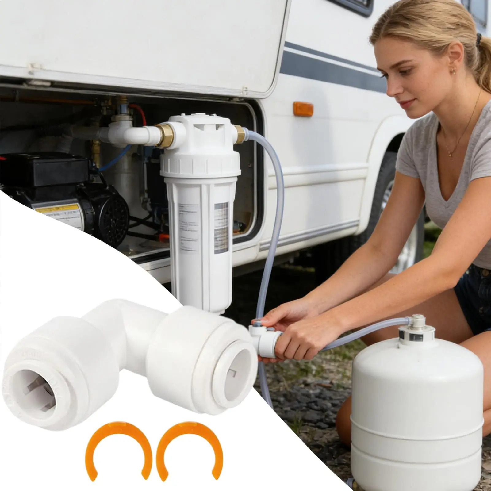 

RV Sewer Adapter 1/2 Inch Drain Connector Universal RV Sewer Connection for Camping Outlet System Connection