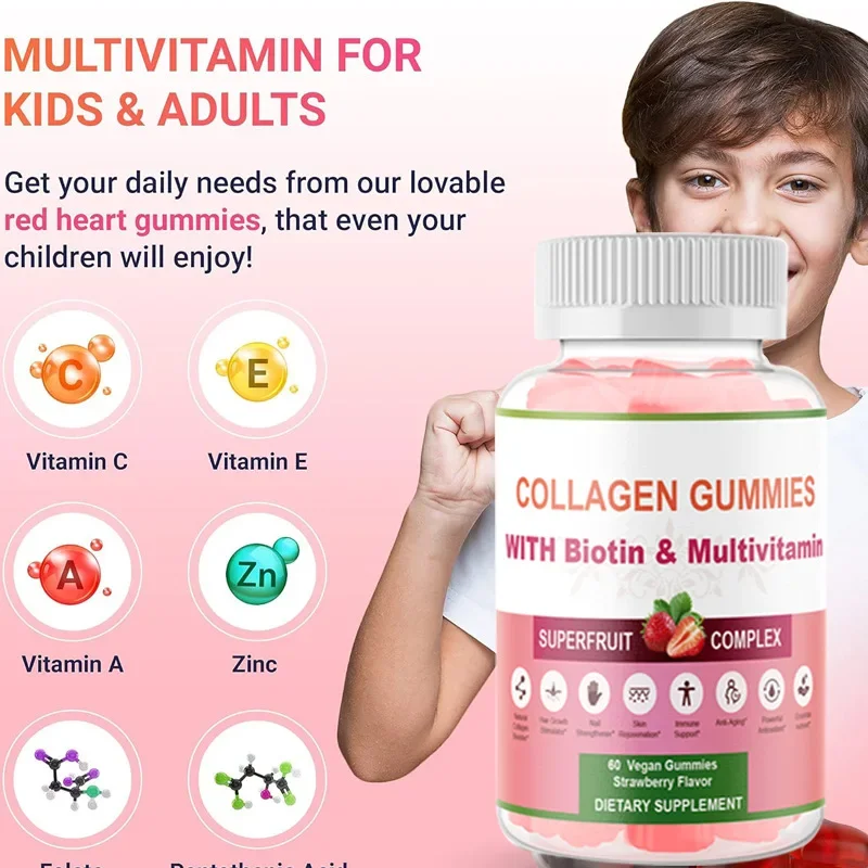 

1 bottle of collagen gummies to restore skin elasticity accelerate metabolism and improve immunity Health food