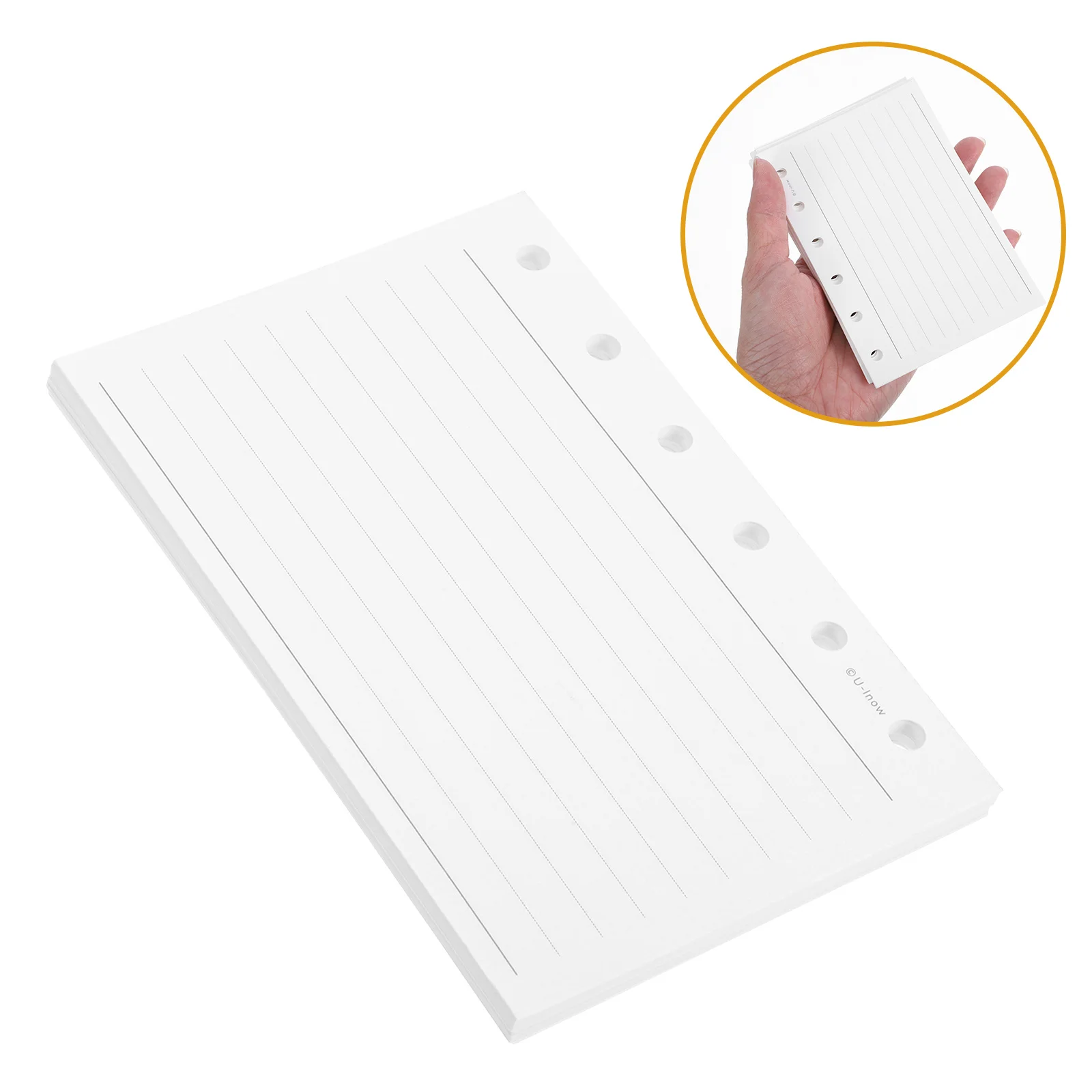

A7 Loose Leaf Notebook Refill Paper 6 Hole White Lined Journal Planner Budget Binder Inserts Journal Refill Grid Paper