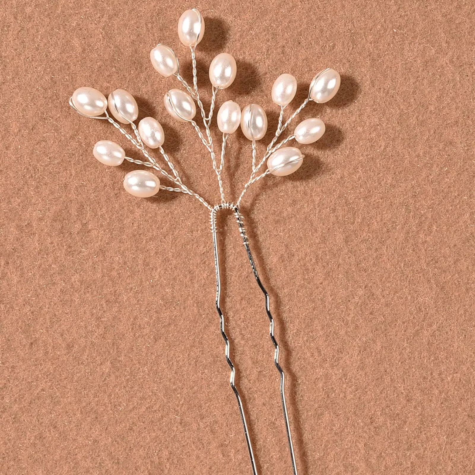3-teiliges Haarnadel-Set aus Legierung mit Perlen, luxuriöses, glänzendes, rutschfestes Styling-Zubehör für Hochzeit, Brautparty, Frauen und Mädchen, 11 x 6 cm – Detail 4