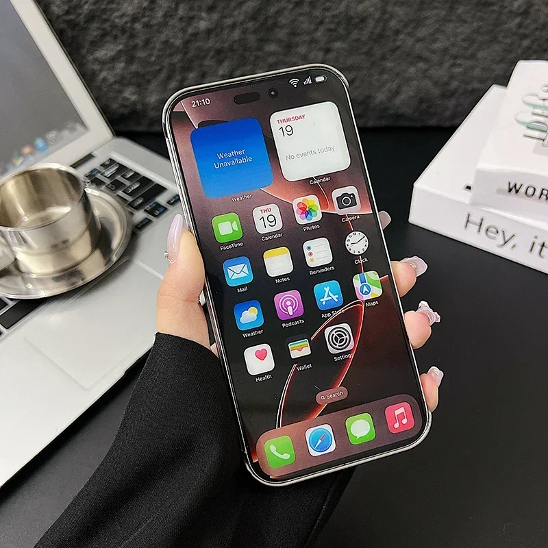 MagSafe対応 フレームレスメタルケース iPhone 17 Pro Max 16 15 14 Plus 13 12用 木目調レザーケース 耐衝撃バンパー