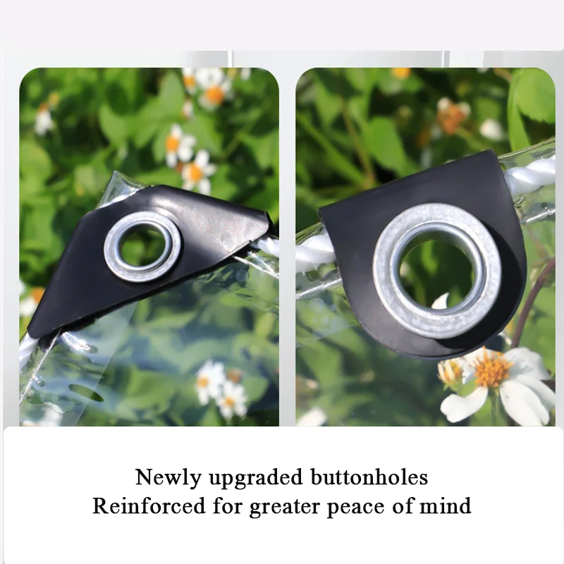 0.35mm Upgraded Eyelet 6lins Wrapped Transparent Tarpaulin Balcony Car Terrace Rain Cover Outdoor Greenhouse