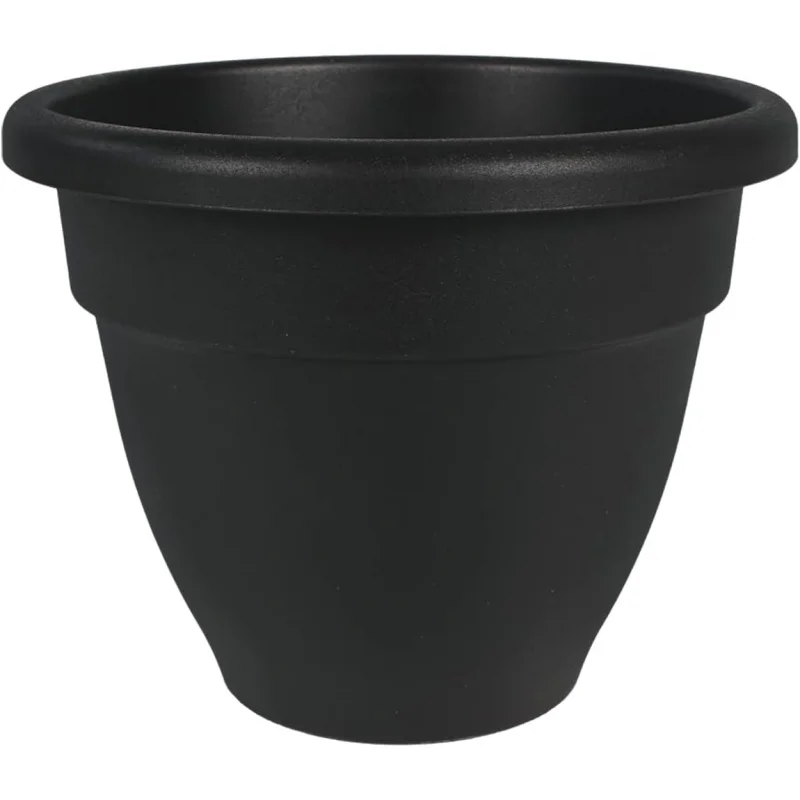 HC Companies 20 Inch Caribbean Planter - Lightweight Indoor Outdoor Plastic Plant Pot for Herbs and Flowers, Black