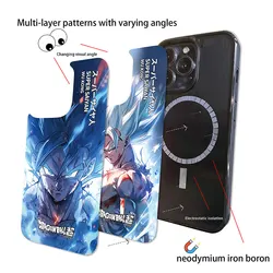 D-Dragons Balls 3D Changing Visual Silicone Case For iPhone 16 15 14 13 12 11 Pro Max For Magsafe Magnetic Wireless Charge Cover