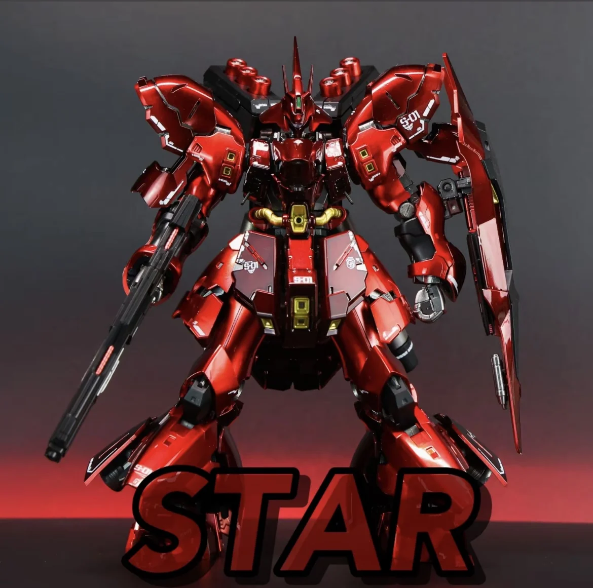 Dostępny od ręki Rg 1/144 Sazabi Model do Składania Figurka Akcji Metalowy Zabawka Dekoracyjna na Biurko Prezent