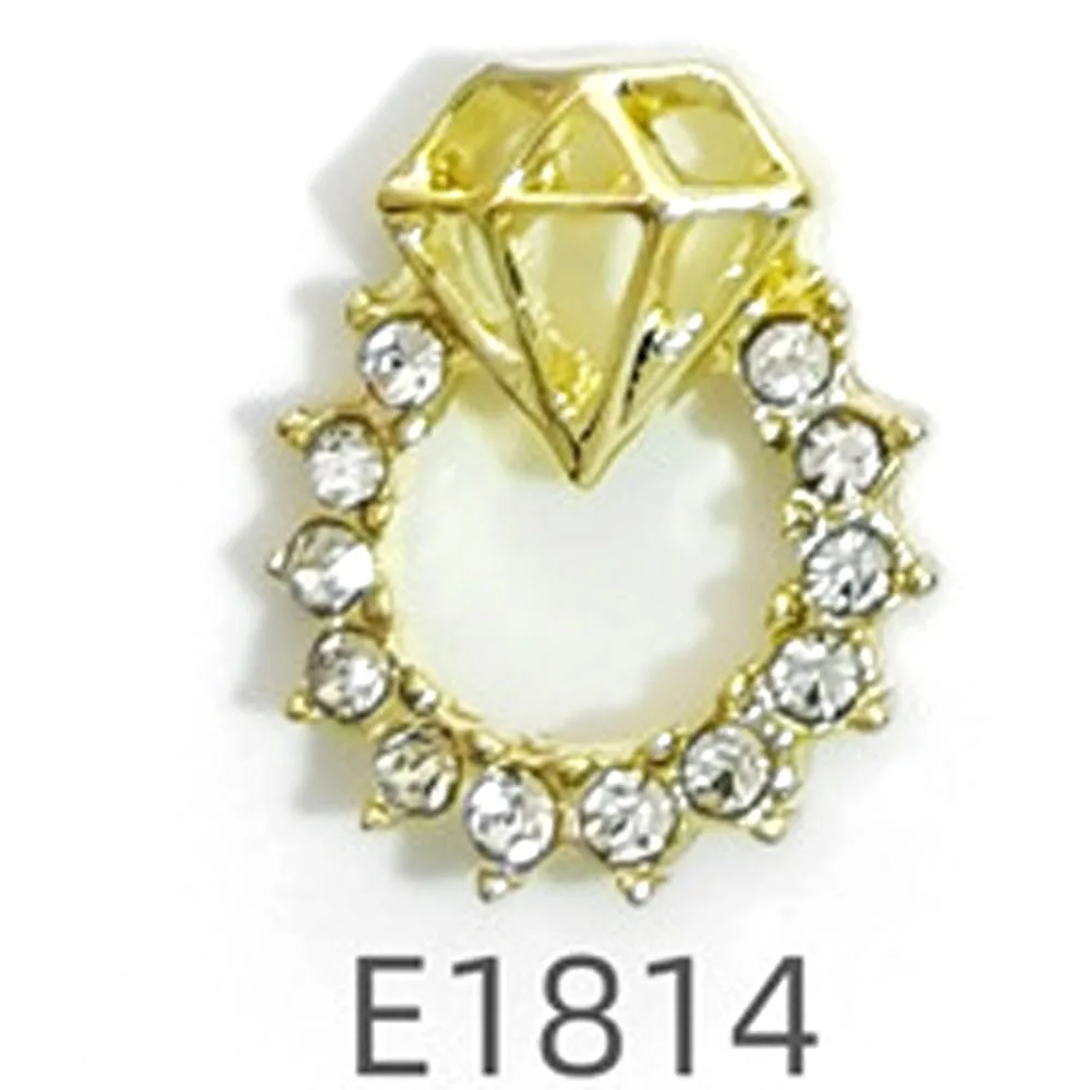 10 piezas de accesorios de uñas en aleación 3D con diseño de cabeza de ratón en negro y blanco, lindos y originales, con anillo de diamantes y lazo,