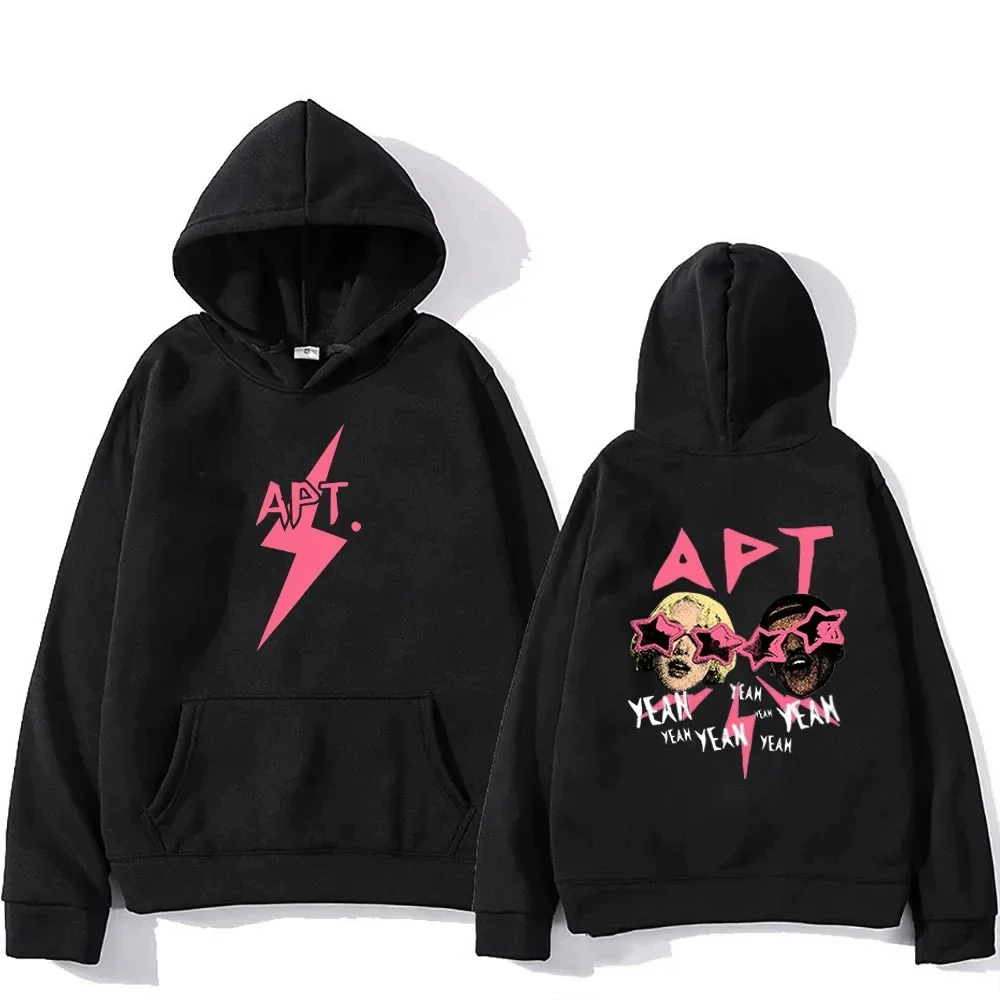 Trend APT New Song Hooded ROSÉ & Bruno Mars O-neck Vintage Sweatshirt Sweatwear Men Women Gothic Clothing Korean Style Hoody