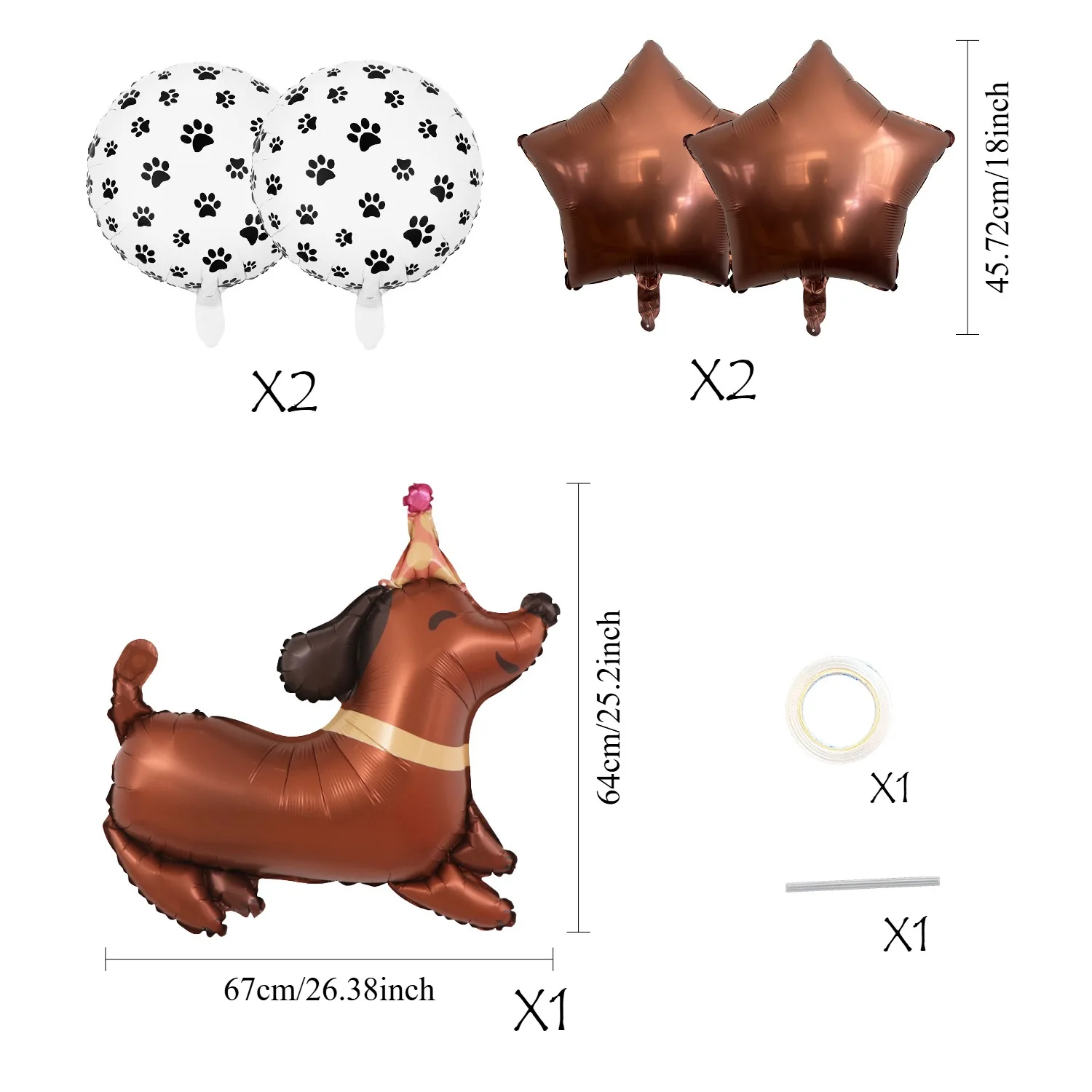 Cartoon-Tier-Haustier-Hunde-Ballon-Set in Welpenform, Partydekorationen für Kindergeburtstage, Haustierfeiern und Spaß zu Hause – Detail 3