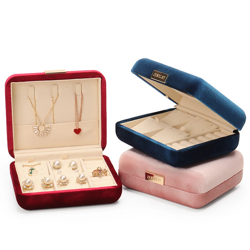 Small Size Set Jewelry Box Earrings Rings Necklace Organizer Storage Gift Packaing Supplies Portable Travel Storage Box