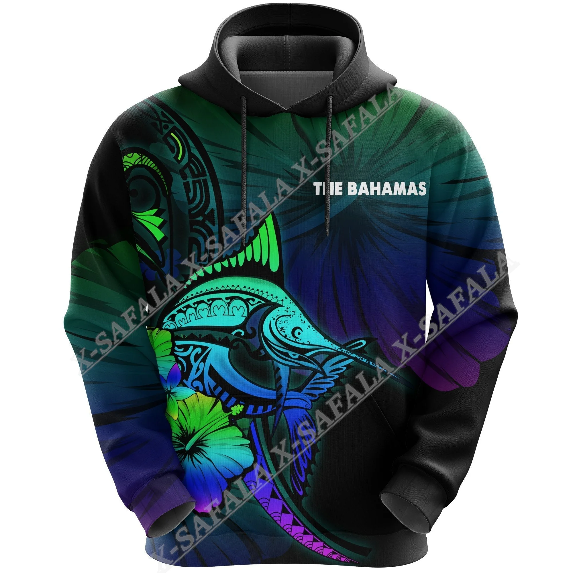 

Bahamas Colorful Marlin Coat Of Arms 3D Print Zipper Hoodie Men Pullover Sweatshirt Hooded Jersey Tracksuits Outwear Coat Casual