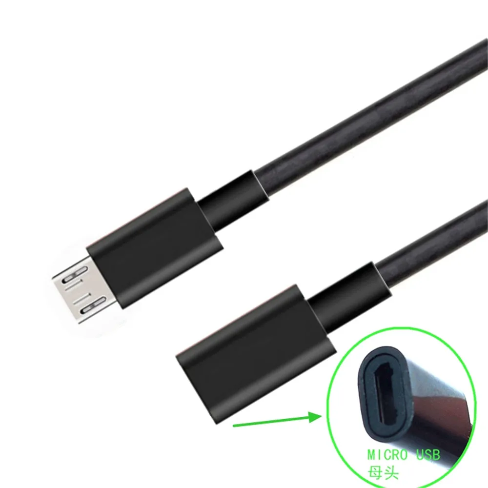 Full Connection 5Pin Micro USB Male To Female USB 2.0 Short Data Charging OTG Cable Converter Extension Adapter 10cm 25cm