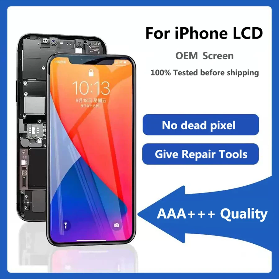 AAA+++ New OEM LCD For iPhone X XR XS XSMax Touch Screen Display Assembly 6 7 8 6s Plus 11 12 13 14 Mini Pro Max Replace Screen