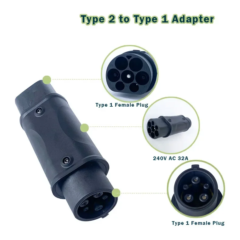 EV Adapter IEC 62196-2 Type 2 Convert to J1772 Type 1 For Electric Vehicle Charging