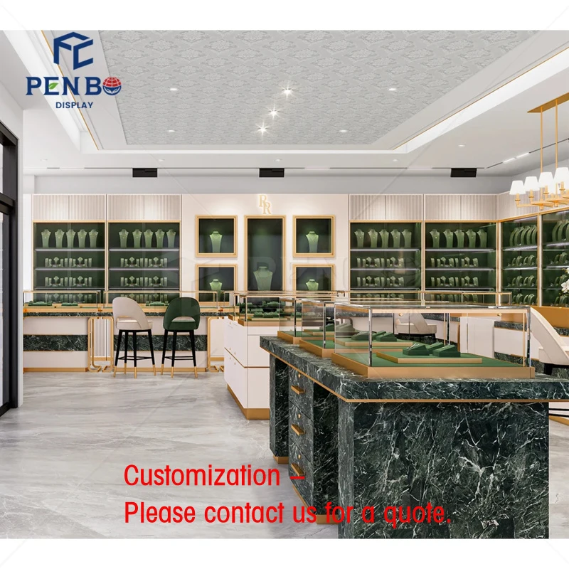 Expositor de Joias Moderno Personalizado: Vitrine de Vidro para Joalheria, Balcão de Design para Shopping e Loja de Varejo