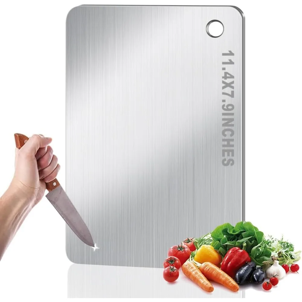 

Titanium Cutting Board for Kitchen, Stainless Non Stick Chopping Board, Upgrade Double Sided Food-Grade Titanium Board for Kitch