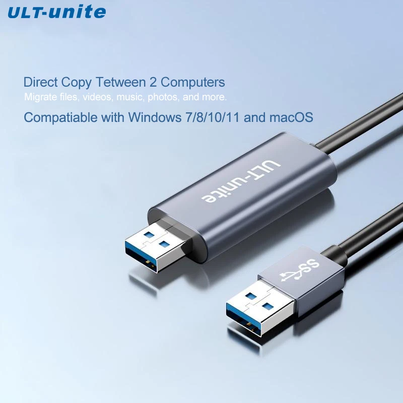 USB3.0 PC to PC Cable, Data Transfer Cable Link Direct Copy Between 2 Computers for Windows7,8.win10/11 USB link cable