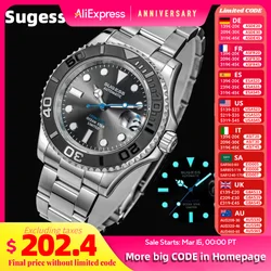 Sugess New Diving Men's Watch Automatic Mechanical WristWatches 10Bar NH35A Movement Sapphire Luminous Ceramic Bezel S450-2 2025